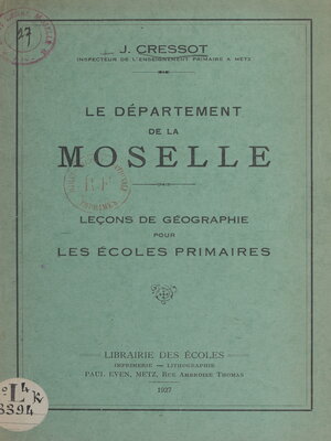 cover image of Le département de la Moselle